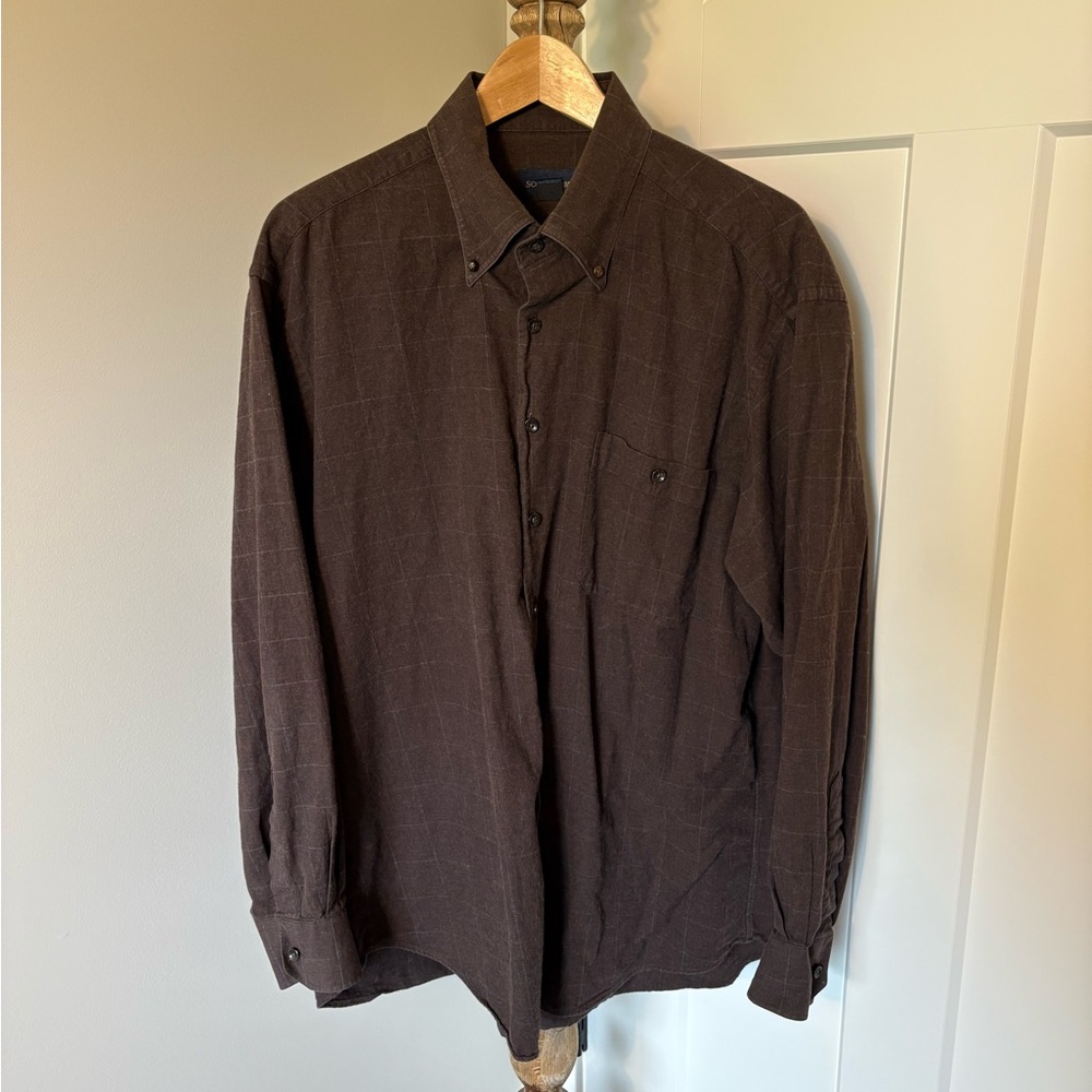 Scott Barber Men's Brown Button-Down Shirt